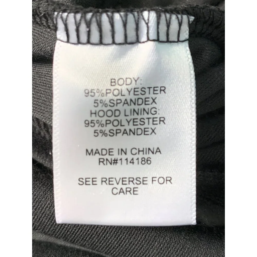 Juicy Couture L Black Velour Hooded Jumpsuit Drawstring Zipper Closure 8237 - Picture 5 of 13